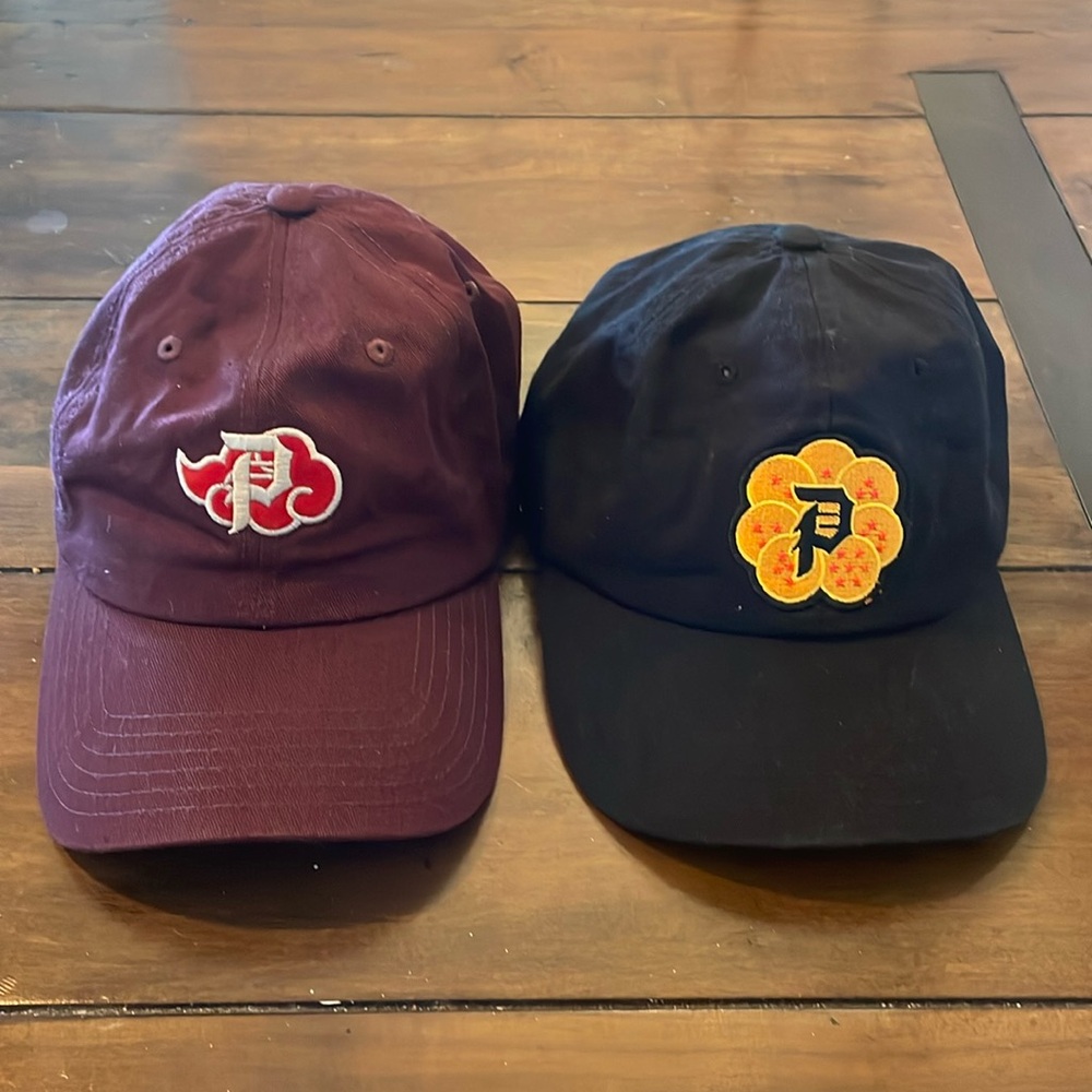 Primitive NARUTO SHIPPUDEN burgundy dad hat -Primitive DRAGONBALLZ black dad hat